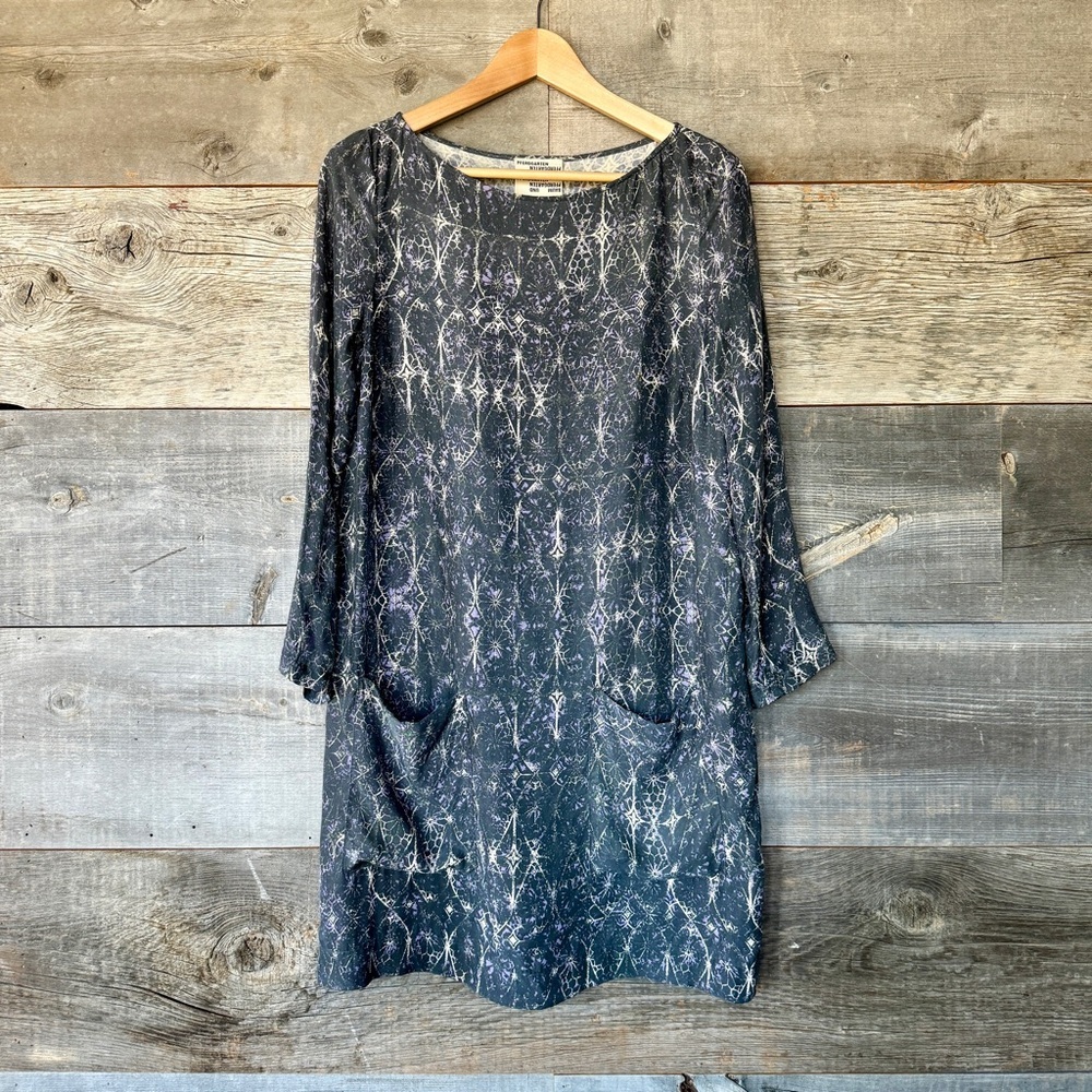 Baum und Pferdgarten Anthropologie Cupro Tunic Dress 3/4 Zip‎ Sleeve DE 38 US 8